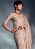 Powder Grey Designer Silk Saree