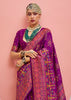Plum Purple Woven Kashmiri Jamewar Saree