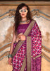 Dahlia Purple Printed Patola Silk Saree
