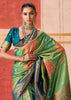 Mint Green Dual Tone Bronze Zari Woven Banarasi Silk Saree