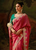 Rani Pink Embroidered Tissue Saree