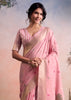 Blush Pink Woven Linen Cotton Silk Saree