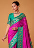 Rani Pink Woven Banarasi Silk Saree