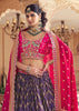 Purple And Pink Embroidered Designer Lehenga Set