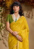Vibrant Yellow Woven Cotton Silk Saree