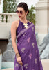 Magic Purple Printed Cotton Silk Saree