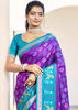 Phlox Purple Woven Patola Silk Saree