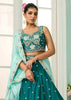 Rama Green Georgette Embroidered Sequins Lehenga Set