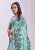 Radiance Blue Woven Cotton Linen Silk Saree