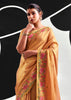 Saffron Orange Woven Tissue Silk Saree