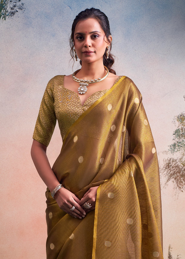 Rich Gold Woven Tissue Silk Saree