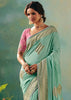 Sea Green Woven Embroidered Banarasi Silk Saree