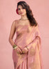 Misty Pink Woven Tissue Silk Saree
