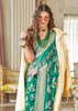 Spring Green Woven Georgette Silk Saree
