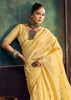 Yellow Woven Munga Cotton Silk Saree