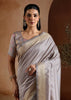 Iris Purple Woven Banarasi Silk Saree