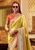 Golden Yellow Woven Tissue Silk Saree