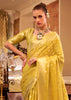 Blazing Yellow Woven Banarasi Tissue Silk Saree