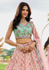 Elegant Pink Tissue Embroidered Wedding Lehenga
