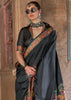 Beautiful Black Printed Silk Saree