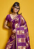 Dahlia Purple Woven Banarasi Satin Silk Saree