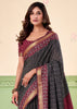 Cool Black kalamkari Printed Cotton Silk Saree