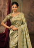 Mehndi Green Designer Embroidered Silk Saree