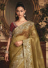 Bronze Green Tissue Organza Designer Saree