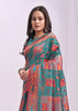 Teal Green Woven Linen Cotton Saree