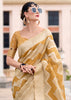 Honey Yellow Woven Cotton Linen Silk Saree