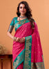 Raspberry Pink Banarasi Satin Silk Saree