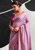 Lavender Purple Woven Linen Cotton Silk Saree