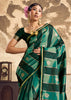 Teal Green Rangkat Satin Silk Saree