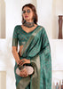 Antique Green Banarasi Printed Soft Silk Saree
