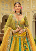 Yellow & Green Embroidered Stitched Designer Lehenga