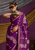 Prism Purple Banarasi Satin Silk Saree