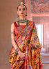 Golden Yellow Printed Patola Silk Saree