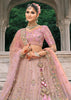 Pink & Grey Heavy Embroidered Designer Lehenga