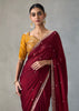 Maroon Embroidered Silk Saree With Heavy Blouse