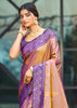 Gold Purple Dual Tone Woven Banarasi Silk Saree