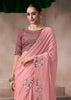 “Exclusive Offer” : Blush Pink Woven Cotton Silk Saree