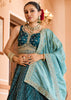 Coral Blue Tissue Silk Embroidered Lehenga