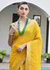 Yellow Woven Silk Saree With Patola Pallu