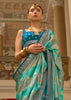 Tropical Green Printed Satin Silk Saree