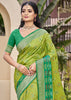 Lime Green Woven Patola Silk Saree