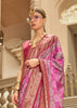 Princess Pink Printed Satin Silk Saree