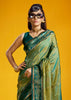 Lime Green Woven Banarasi Silk Saree