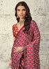 Red Printed Satin Silk Saree