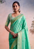 Fair Green Woven Linen Cotton Silk Saree