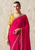 Virtual Pink Designer Organza Tissue Silk Saree With Printed Blouse